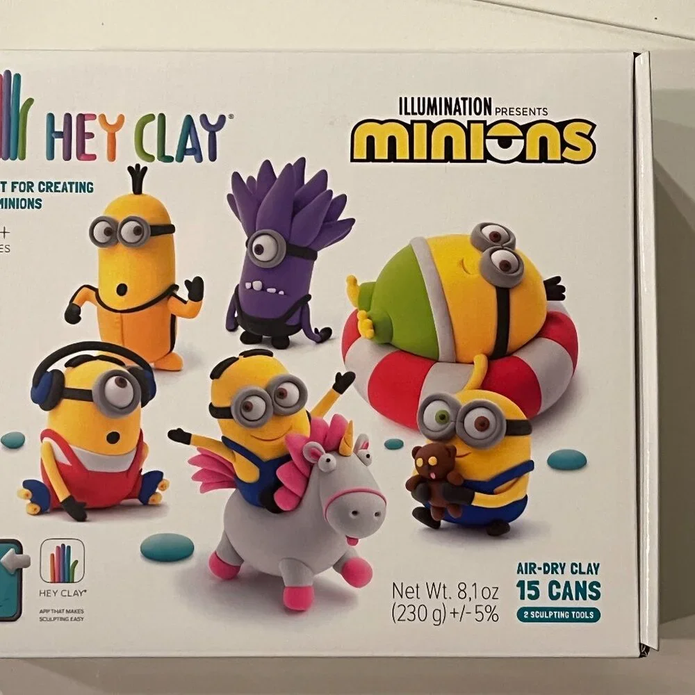 HEY CLAY Despicable Me Minions Air Dry Modeling Clay Set 15 Cans  & Tools 💗 NEW